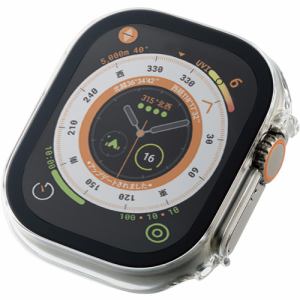 エレコム　AW-22CFCGOCR　Apple　Watch　49mm用フルカバーケース　プレミアムゴリラガラス　高透明　AW22CFCGOCR