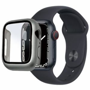 ラスタバナナ　GHB3741AW41　Apple　Watch　Series　8/7　41mm用　ガラス＋PC一体型ケース　シルバー
