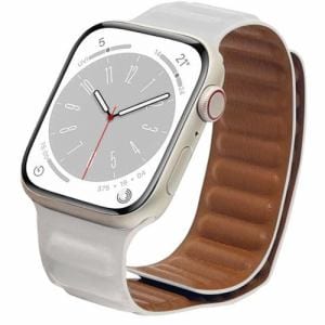 ラスタバナナ RBAWM7439WH Apple Watch用バンド Series 8/7/6/5/4/3/SE 第2世代/SE 41mm/40mm/38mm マグネットレザー ホワイト