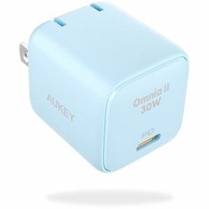 AUKEY PA-B1L-BL USB充電器 Omnia2 30W PD対応 折りたたみ式 [USB-C 1ポート] ブルー PAB1LBL