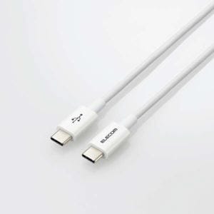 エレコム MPA-CCYS20NWH USB2.0ケーブル(認証品、C-C、やわらか耐久、USB PD対応) ホワイト MPACCYS20NWH