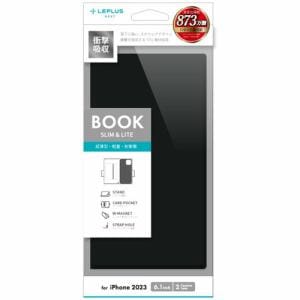 MSソリューションズ LN-IM23BSLBK iPhone 15／iPhone 14 薄型・軽量PUレザー手帳ケース 「BOOK SLIM&LITE」 ブラック ブラック
