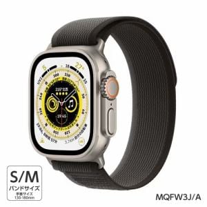 【台数限定】アップル(Apple) MQFW3J/A AppleWatch Ultra (GPS+Cellularモデル) 49mmチタニウムケースとブラック/グレイトレイルループ バンドのサイズ：S/M