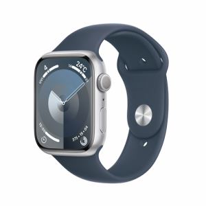 アップル(Apple) MR9D3J/A Apple Watch Series 9 GPSモデル 45mm シルバーアルミニウムケースとストームブルースポーツバンド S/M