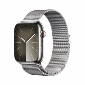 アップル(Apple) MRMQ3J/A Apple Watch Series 9 GPS + Cellularモデル 45mm シルバーステンレススチールケースとシルバーミラネーゼループ