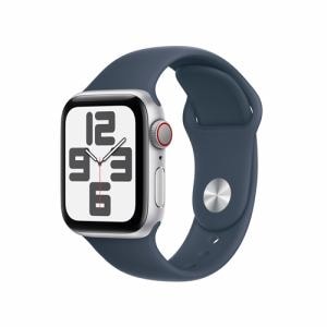 アップル(Apple) MRGJ3J/A Apple Watch SE GPS + Cellularモデル 40mm シルバーアルミニウムケースとストームブルースポーツバンド S/M