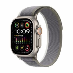 アップル(Apple) MRF43J/A Apple Watch Ultra 2 GPS + Cellularモデル 49mm チタニウムケースとグリーン/グレイトレイルループ - M/L