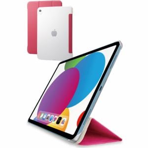 エレコム TB-A22RWVPN iPad 第10世代 フラップケース 背面クリア ソフトレザー 2アングル スリープ対応 ピンク TBA22RWVPN