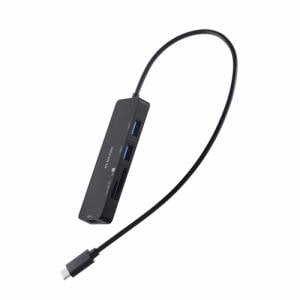 エレコム　U3H-MSD3007BBK　USB　Type-C(TM)ハブ＋1機能(SDカードスロット付)　Windows　mac　対応　ケーブル約30cm　ブラック