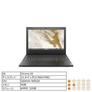 【台数限定】レノボ　82BA000LJP　ノートパソコン　Lenovo　IdeaPad　Slim350i　Chromebook　オニキスブラック　ノートpc