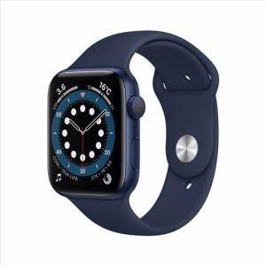アップル(Apple)　M00J3J/A　Apple　Watch　Series　6（GPSモデル）-　44mmブルーアルミニウムケースとディープネイビースポーツバンド