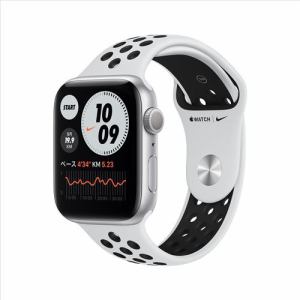アップル(Apple)　MG293J/A　Apple　Watch　Nike　Series　6（GPSモデル）-　44mmシルバーアルミニウムケースとピュアプラチナム/ブラックNikeスポーツバンド