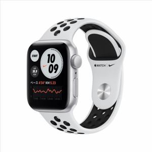 アップル(Apple)　MYYD2J/A　Apple　Watch　Nike　SE（GPSモデル）-　40mmシルバーアルミニウムケースとピュアプラチナム/ブラックNikeスポーツバンド