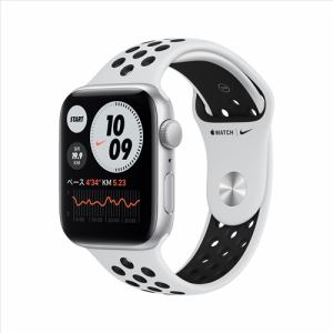 アップル(Apple)　MYYH2J/A　Apple　Watch　Nike　SE（GPSモデル）-　44mmシルバーアルミニウムケースとピュアプラチナム/ブラックNikeスポーツバンド
