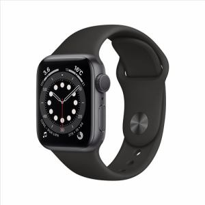 アップル(Apple) MG133J/A Apple Watch Series 6（GPSモデル）- 40mmスペースグレイアルミニウムケースとブラックスポーツバンド