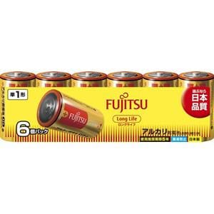 富士通 アルカリ乾電池 ロングライフタイプ 単1形 1.5V 6個パック LR20FL(6S)