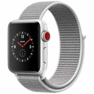 アップル(Apple)　MQKJ2J／A　Apple　Watch　Series　3（GPS　+　Cellularモデル）　38mm　シルバーアルミニウムケースとシーシェルスポーツループ