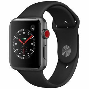 アップル(Apple)　MQKN2J／A　Apple　Watch　Series　3（GPS　+　Cellularモデル）　42mm　スペースグレイアルミニウムケースとブラックスポーツバンド