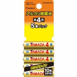 【推奨品】YAMADA　SELECT(ヤマダセレクト)　YSLR03SK／5B　Yselect　アルカリ乾電池　単4　5本パック
