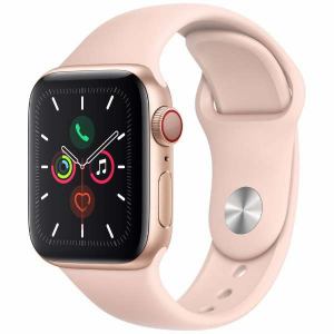 アップル(Apple) MWX22J／A Apple Watch Series 5（GPS + Cellularモデル）- 40mmゴールドアルミニウムケースとピンクサンドスポーツバンド - S／M & M／L