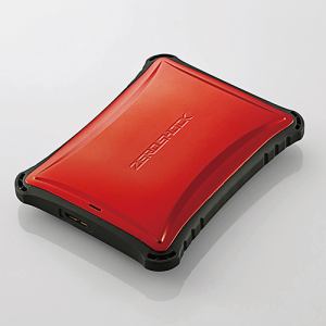 エレコム ELP-ZS010URD ZEROSHOCKハードディスク 1TB レッド