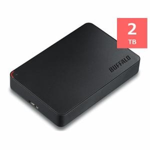 バッファロー HD-PCF2.0U3-GBE ミニステーション ターボPC EX2 Plus対応 USB3.1(Gen1)／USB3.0用ポータブルHDD ブラック 2TB