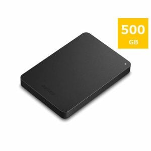 バッファロー HD-PNF500U3-BE ミニステーション ターボPC EX2 Plus対応 耐衝撃&USB3.1(Gen1)／USB3.0用ポータブルHDD ブラック 500GB