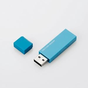 エレコム　MF-MSU2B32GBU　キャップ式USBメモリ　ブルー　32GB