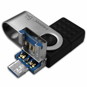 磁気研究所 ハイディスク HDUF118C64G3C HIDISC 1本3役 OTG USBフラッシュメモリー 64GB