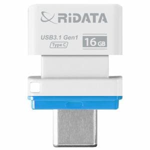 RiDATA RI-HT2U3116WHB USBメモリー USB3.1(Gen1)・USB2.0互換 TypeC-A対応  16GB ホワイト・ブルー