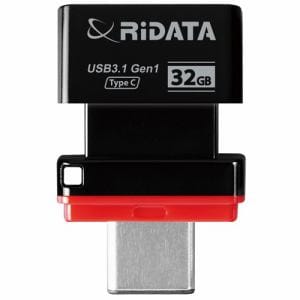 RiDATA　RI-HT2U3132BKR　USBメモリー　USB3.1(Gen1)・USB2.0互換　TypeC-A対応　　32GB　ブラック・レッド