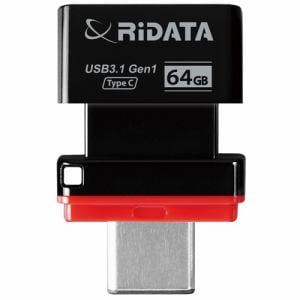 RiDATA RI-HT2U3164BKR USBメモリー USB3.1(Gen1)・USB2.0互換 TypeC-A対応  64GB ブラック・レッド