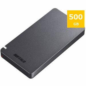 BUFFALO SSD-PGM500U3-BC 外付けSSD  500GB 黒色