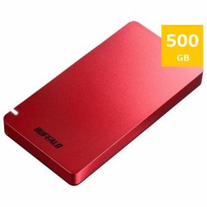 BUFFALO SSD-PGM500U3-RC 外付けSSD  500GB 赤色
