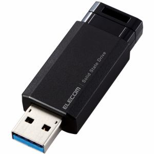 エレコム　ESD-EPK0250GBK　外付けSSD　ノック式　USB3.2(Gen2)対応　250GB　ブラック