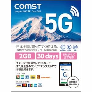 Comst データ通信専用 プリペイドSIMカード 2GB 30日間