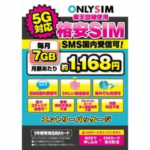 ベネフィットジャパン R7GBSMS12M 楽天プリペイドSIM 毎月7GB 初月＋12ヶ月 エントリーパッケージ SIM後日 ONLYSIM
