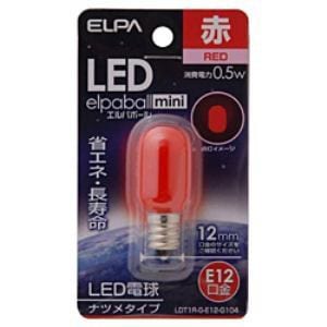 ELPA　LDT1R-G-E12-G104　LED電球　「ナツメ形」(赤色・口金E12)