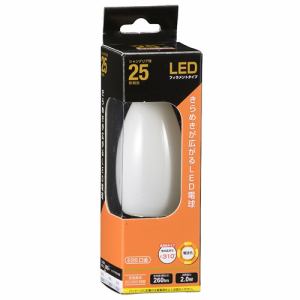 オーム電機 LDC2L W6 LED電球 フィラメント シャンデリア形 25形相当 E26 電球色