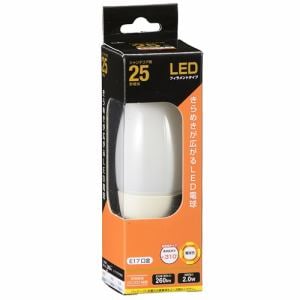 オーム電機 LDC2L-E17 W6 LED電球 フィラメント シャンデリア形 E17 25形相当 電球色