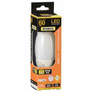オーム電機 LDC6L-E17／DW6 LED電球 フィラメント シャンデリア形 E17 60形相当 調光器対応