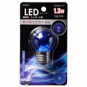 オーム電機 LDG1B-H11C LED電球 装飾用 ミニボール E26 ブルー