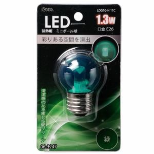 オーム電機 LDG1G-H11C LED電球 装飾用 ミニボール E26 グリーン