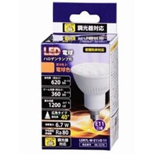 オーム電機 LDR7L-W-E11／D11 LED電球 ハロゲンランプ形 広角タイプ E11 電球色