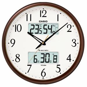 カシオ ITM-650J-5JF 電波時計(壁掛け時計) 生活環境お知らせ(湿度計 ／ 温度計)タイプ
