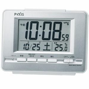 セイコークロック Nr535w Pyxis 電波デジタル時計 温度表示付置時計