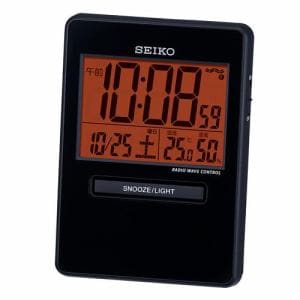セイコークロック　SQ781K　電波デジタル時計　トラベラ　温度・湿度表示付　アラームモニター　置用スタンド付