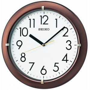 セイコークロック KX621B 掛時計 茶メタリック塗装 ステップセコンド