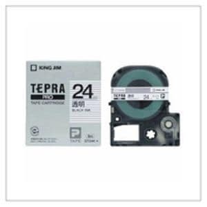 透明ラベルテープ　「テプラPRO」(透明テープ／黒文字／24MM幅)　ST24K