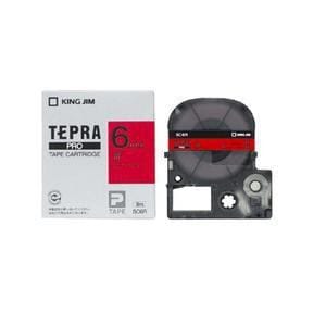 カラーラベルテープ 「テプラPRO」(赤テープ／黒文字／6MM幅) SC6R
